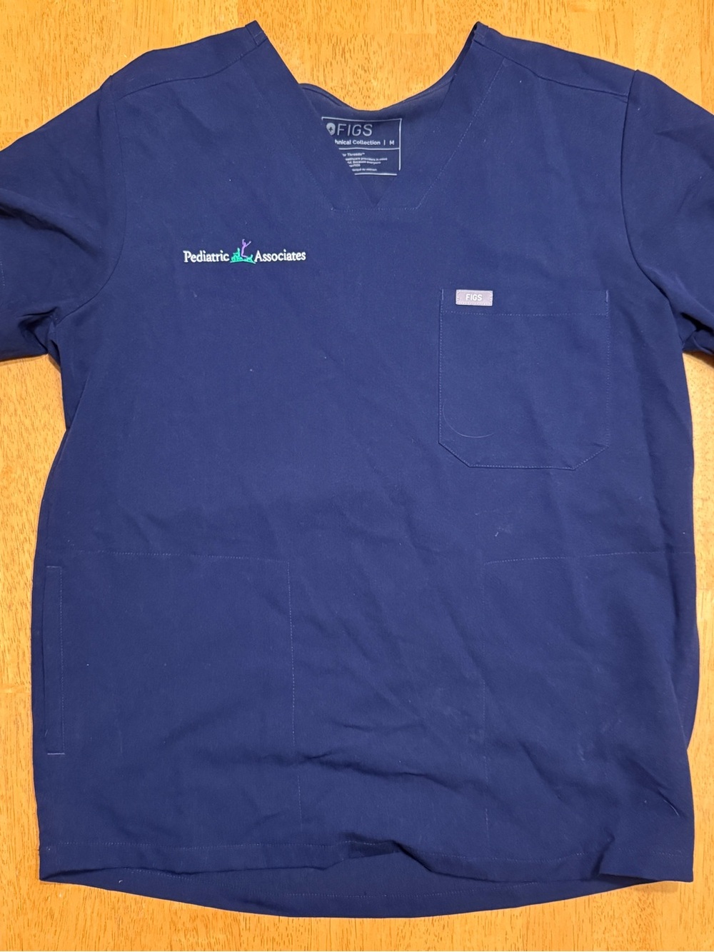 FIGS Chisec Three-Pocket Scrub Top with “Pediatric Associates” Embroidery